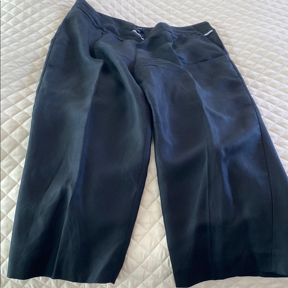 J. Crew Linen Black Ankle Cropped Pants